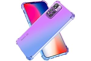 SEAHAI Funda para Xiaomi Redmi Note 11 Pro+ 5G (Note 11 Pro Plus), Gradiente Vistoso Transparente Cristal TPU Carcasa Estuche, Antigolpes Case de Ultradelgado Suave Silicona Bumper, Morado/Azul