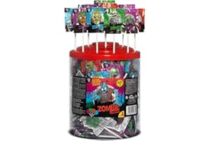 Caramelos Cerdán - Sucettes Zombie Tâche Langues | Différents Saveurs | Sans Gluten ni allergènes | Fêtes & Halloween | Pot 200 pièces