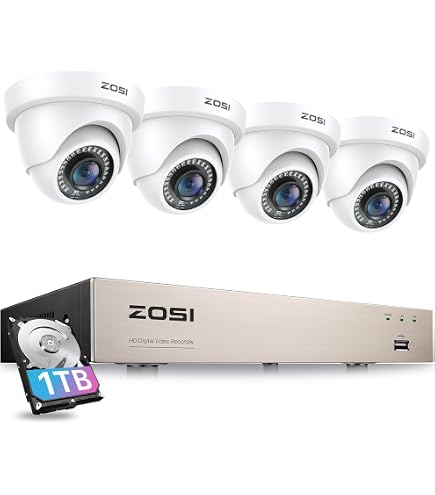 Kit De 4 Cámaras De Seguridad Exterior ZOSI 1080P - Visión Nocturna 20m, TVI, IP66 (Sin DVR)