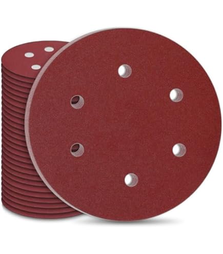 FEIHU 225 Mm Sanding Disc 8 Holes P120 Grit. 9 Inch Hook And Loop Discs Sandpaper 225mm Sanding Discs Pads Grinding Wheels Diameter 225mm Red Punched For Drywall Sander Sanding Pads 15pcs - View #7
