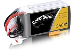Tattu 4S LiPo Akku 1550mAh 14.8V 75C 4S Batterie mit XT60 Stecker for FPV Racing Quadcopters Helikopter Flugzeuge und RC Drone,RC Heli Airplane
