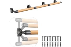 Kipika Sistema de Barra de Ballet Tradicional de Madera Maciza montado en Pared, Barra de Estiramiento/Baile