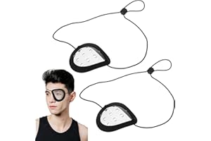 CIATBYYJ 2 Stück Transparent Augenklappe Medizinisch,Atmungsaktiv Augenschutz Nach Augen Op,Verstellbare Augenpflaster Erwachsene,Augenklappe mit Kleinen Loch für Erwachsene Kinder