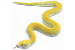 SIENON Gefälschte Schlangen Spielzeug Weiche Gummischlangenfigur Gartenschlange Vögel erschrecken Eichhörnchen Python Schlange Spielzeugfiguren Stressabbau Spielzeug Halloween Streich Requisiten (Python)