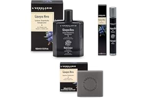 Erbolario Confezione Regalo Ginepro Nero Trio - Lozione Dopobarba 100 ml + Profumo 15 ml + sapone 100 g + in OMAGGIO Saponetta vegetale Florinda da 50 gr