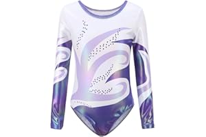 Dkhsy Gymnastics Leotards for Girls, Sleeveless/Long Sleeve Leortards for Girls Gymnastics Athletic Leotard for Little Girl Sparkle Pattern Unitards Bodysuit