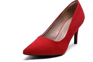 DREAM PAIRS Women's Slip On Low Mid Heels Pointed Closed-Toe Dress Court Shoes KUCCI