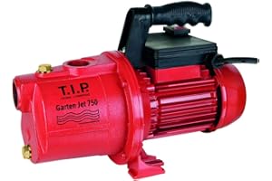 T.I.P. Garten-Jet 750 Pompe de Jardin en Fonte Massive Débit 2800 l/h Hauteur de Refoulement 42 m Puissance nominale 600 W avec Système Hydraulique à Jet Poignée Ergonomique Couleur Rouge Noir