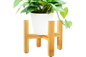 JAUHMUI Blumenständer, Bambus Pflanzenständer,Ständer für Blumentopf,Blumentopfständer für Innen,Modern Blumenhocker,für Haus, Büro, Garten, Rasen, Hof, Restaurant, Café(Kein Topf inbegriffen) (L)