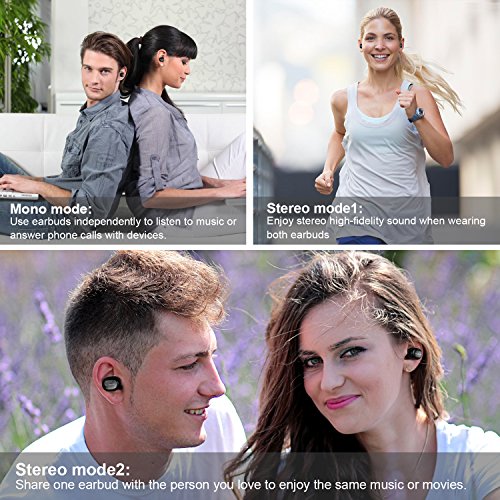 SoundPEATS Q29  Auriculares Bluetooth 4 1 sin cables inalambricos  est  reo  cancelaci  n de ruido con Mic  para deporte  color negro