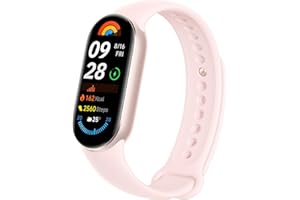 XIAOMI Smart Band 9 Fitness Tracker, AMOLED Display with 1200 Nits, Sp02 Tracking, Sleep and Heart Rate Monitor, Notifications, 5ATM Waterproof, Mi Fit App, Mystic Rose