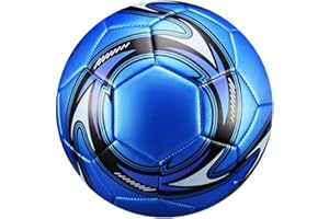 Gehanico Ballon de Football Enfants Adultes Portable en Plein air PU en Cuir Balle Enfants Competition Professionnelle de Foot Professionnels Sport d'entraînement (Bleu)