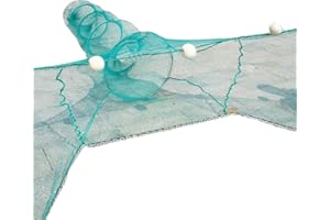 Enfunt-Home Piège à Appâts Pliable Nasse Ecrevisses Largeur du Port Réseau 2/3 M Filet De Pêche Appâts Piège à Poissons (3x1x2m)