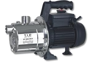 T.I.P. Edelstahl Gartenpumpe GP 3000 INOX - Leistungsstarke 550 W Pumpe mit 2950 l/h Leistung und thermischer Überlastschutz - Robustes, korrosionsbeständiges Pumpengehäuse, 30111