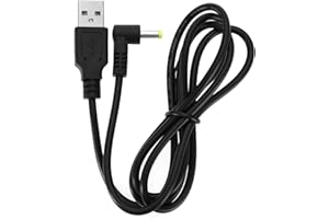 YINETTECH Câble de Chargement USB DC Câble d'alimentation Rond de 4mm Compatible avec Panasonic HC-V/HC-VX/HC-W/HC-WX K2GHYYS00002 Caméscope, Noir