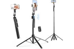 Trépied Suivi Automatique, Rollei Easy Creator Tripod Support Téléphone Suivis Visage Perche Selfie Extensible 38~163cm avec Télécommande pour Tiktok Vidéo Vlog, Trépied-Smartphone-Perche-Selfie-Stick