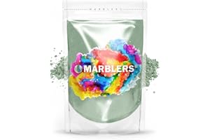 MARBLERS Green Mica Powder [Silver Green] 3oz (85g) | Cosmetic Grade | Epoxy Resin Pigment | Dye | Non-Toxic, Vegan, Cruelty-Free | Lip Gloss, Nails, Body Butter | Bath Bomb, Candle & Soap Making