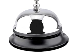 MEET-SHOP Campana de Servicio,Timbre de Recepción Campanillas de Metal Campana de la Cocina de Acero Inoxidable para el Servicio de Timbre Servicio de Camarero Mano Servicio de Mayordomo Camarero