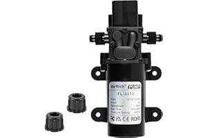 VerRich DC 12V Water Pump 100PSI 7 Bar Diaphragm Pump Built in Pressure Switch 4L/Min 1GPM 3/8" 10mm Connector for Water taps,Motorhome,Caravan