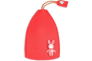 seOSTO Car Key Case for Men Women Car Key Holder Pull Type Key Bag PU Car Key Wallets Housekeeper, Cute Creative Pull Out Key Sleeve(red+leather)