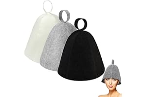 CPRNQY 3 Stück Sauna Hut, Sauna Mütze, Saunahut, Filz Saunakappe für Damen Und Herren, Saunahut Filz Sauna Hut, für Saunaliebhaber Ein Wellness Erlebnis (Schwarz, Weiß, Grau)