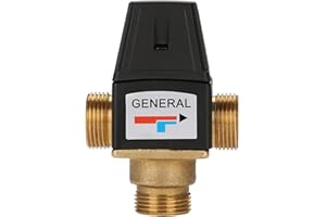 GONNELY Valvola a 3 vie DN20 valvola miscelatrice termostatica in ottone con filettatura maschio per scaldabagno solare