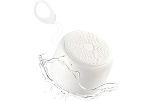 LAIBUY Tragbare Bluetooth Lautsprecher mit Riemen, kabelloser, wasserdichter Mini-Lautsprecher mit lautem Stereo Paar, 15 Stunden Spielzeit, integriertes Mikrofon für Outdoor, Reisen (Weiß)