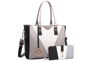 Miss Lulu Handtasche Damen Mittelgroß, Taschen PU Leder, Handtaschen Groß V-förmiges Design Synthetic Ledertasche Mit Abnehmbarem Schultergurt für Büro Schule Einkauf Reise Geschenk