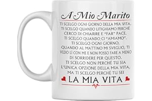 Vulfire Marito Tazza Regalo uomo compleanno Idea originale Idee Regali per lui per Natale Matrimonio, Dedica speciale (A Mio Marito 2, Ceramica)
