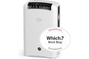 EcoAir DD1 Classic MK6 Black Desiccant Dehumidifier | Electronic Control | 7.5 L/Day | Quiet 34dBA | Ioniser | Silver Filter | Laundry | Timer | 6Kg | Home Garage Basement Boat