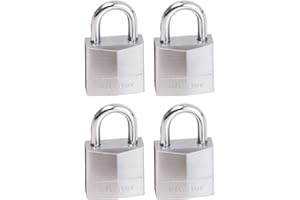 Master Lock 629EURQ Envase de 4 Candados Marinos a Llave, Grigio, 3,4 x 2 x 1 cm
