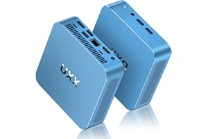 UXX Mini PC Unterstützung 512GB SSD Expansion, 8GB RAM N5095 Desktop Computer 256GB SSD, Kleiner PC Gaming 4K IPS HD UHD Triple Display, BT4.2, 2.4/5G WiFi, USB 3.0, Für Büro/Spiel/Multimedia, Blau