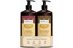ARGANICARE - Duo ricinolja tillväxtaccelerator - schampo 400 ml + balsam 400 ml