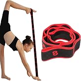Aputue Yoga Germe Bandı, 8 Halkalı Esneme Bandı, Halkalı Yoga Germe Bandı, Elastik Bacak Esnetme Bandı, Fizik Tedavi, Pilates