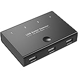 Rybozen USB 2.0 Teilen Switch für 4 PCs 4 IN 3 Out USB KVM Umschalter mit 4 USB B Kabel für Drucker, Scanner, Tastatur, USB S