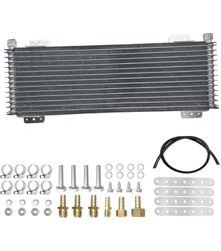Produktbild von Ucreative Ölkühler-Kit 30 Reihen – 10AN Aluminium, Inkl. 6AN & 8AN Adapter, Für Motor & Getriebe – Kühlleistung 0,74L