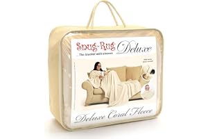 Krämfärgad Snug Rug DELUXE filt med ärmar genuin tät matta ärmade filtar 260gsm lyxig mysig supermjuk korall fleece mjukt tyg