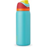 Isolierte Edelstahl-Wasserflasche 600 Ml Mit Strohhalm – Kuh-Print, Auslaufsicher Für Sport & Reisen