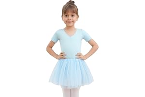 Dmwhsy Robe-Tutu de Danse Classique pour Filles Ensemble de Danse Classique Jupe-Tutu de Danse Classique à Bretelles croisées Leotard de Gymnastique Costumes de Danse en Coton
