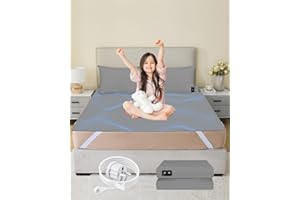 ‎HUNAIGEE HUNAIGEE Erdungsbettlaken 200×200cm Erdungsmatte für Bett Erdungslaken Silberfase Erdungsblech mit 4.6m EU-Erdungsanschlusskabel Erdung Bettwäsche Grau