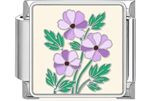 papasgix Italian Charms Flower Modular for Italian Charm Diamond Italian Style Charms fits all 9mm Bracelet Retro Personality Charms Bracelets Accessories Mother's Day Gift