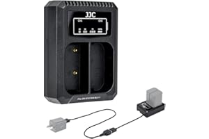 JJC USB Dual Battery Charger for OM SYSTEM OM-1II OM-1 OM-3 Camera & BLX-1 Lithium-ion Battery Replaces Olympus BCX-1 Lithium ion Battery Charger