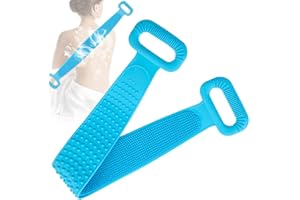 HOTLIKE Spazzola Corpo Esteso 90CM, Spazzola Schiena Doccia in Silicone, Spazzola per il Corpo per Spazzolare a Secco o Bagnato, Esfoliante Massaggio Spazzola da Bagno Scrubber Posteriore (Blu 90cm)