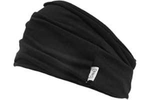 CHARM Casualbox Uomo giapponese elastico cotone spandex Fascia Per Capelli collo caldo nero