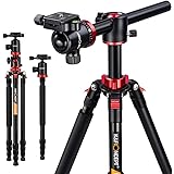 K&F Concept TM2534T Stativ Kamera Reisestativ Fotostativ Kamerastativ Aluminium mit 90 Grad Mittelsäulen Einbeinsativ Funktio