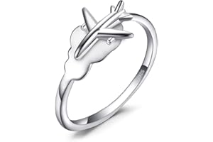 JewelryPalace Ring Flugzeug Ring Offen Verstellbarer Ring 925 Silber, Silberringe Damen 925 Ringe Frauen, Damenring Sterlingsilber Finger Mädchen, Geschenk Schmuck Set Rosegold Gold