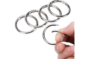 ULAWELLOR 6 Pezzi Moschettone 40mm,Anelli Portachiavi,Moschettone Rotondo,Moschettone per Borse,Clip Scatto Molla Rotonda,Moschettone Tondo In Lega,Adatto per Portachiavi,Zaini,Portafogli(Argentato)