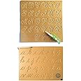 JOYLAND ABC Cursive Wooden Tracing Board with Dummy Pencil | Alphabet Practice Board for Boys Girls | Letter Educational Slate | Cursive ABCD Learning Board for Baby-Brown(Cursive Alphabets S-2)