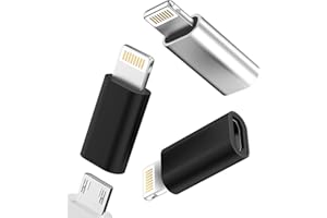 WASRUYI Micro USB Female to Lightning Male Charging adapter (3 Pack) for iPhone 14 13 12 11 Pro Max for iPad Mini Lightning to Micro USB Cable Connector for apple Devices Android Cord Charger Port Accessories