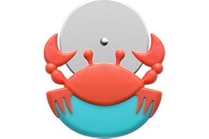 Kreative Krabbe Pizzaschneider,Bootoow Pizzaschneider Antihaftbeschichteter Edelstahl Pizza Schneider Lustige Pizza Schneider Edelstahl Kunststoff Pizzaroller Pizzarad Pizzamesser,Pizzaschneider